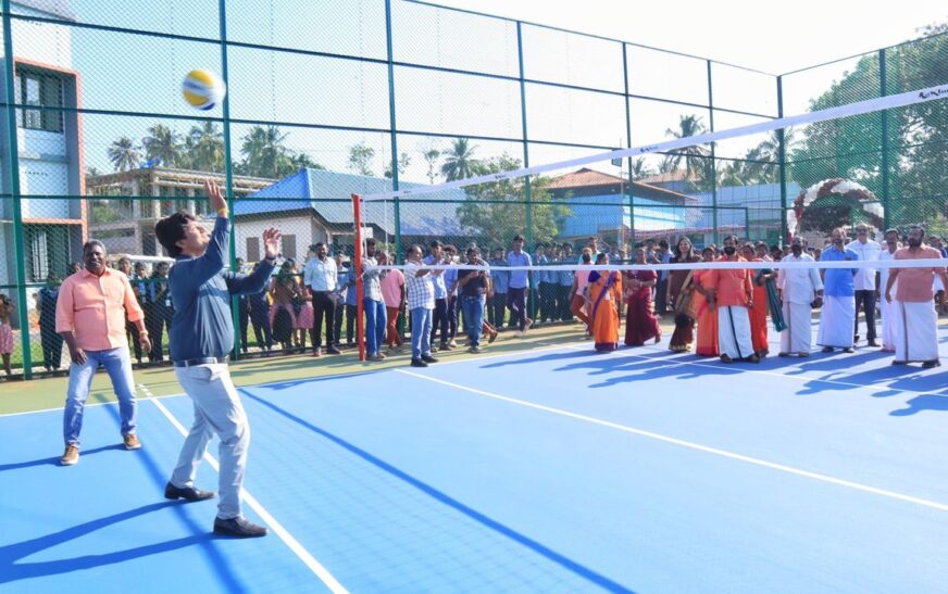 A volleyball court at Puttur GVHS is a hope for sports dreams